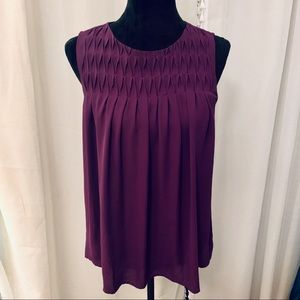Ann Taylor LOFT purple sleeveless blouse